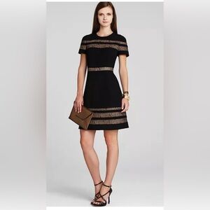 BCBG MaxAzria Kalli short sleeve with lace dress